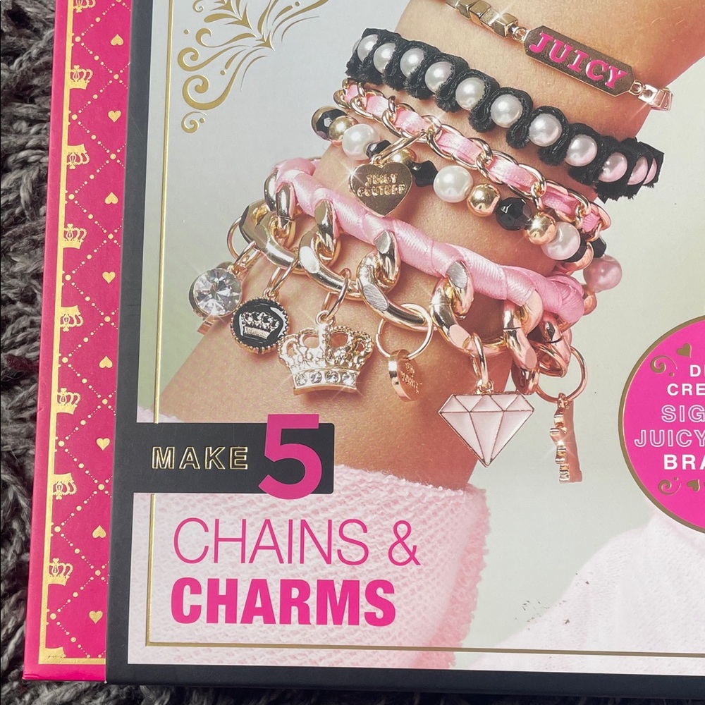 Juicy Couture Pink and Black Charm Bracelet Kit NWT - Picture 2 of 9